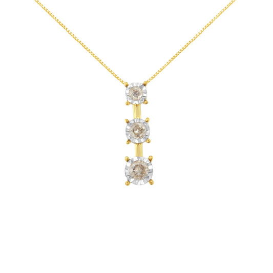 10K Yellow Gold 1/4 cttw Miracle-Set Brilliant Round Cut Diamond