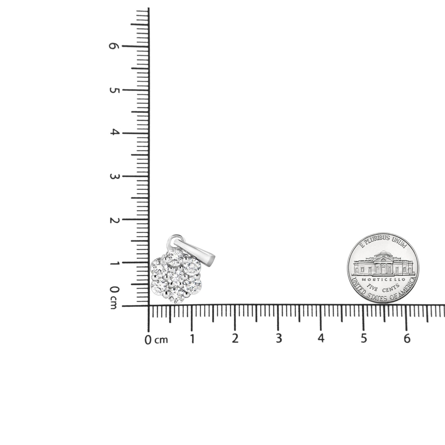 14KT White Gold 1/2 cttw Diamond Floral Cluster Pendant Necklace (HI,